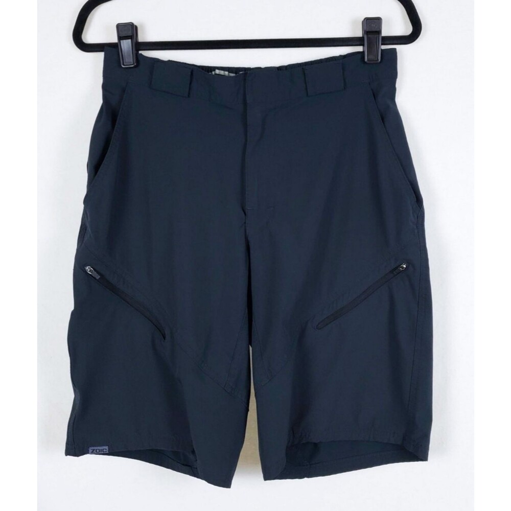 Zoic Mountain Bike Shorts Mens L Gray Stretch Nylon Zip Cargo Cycling Outdoor